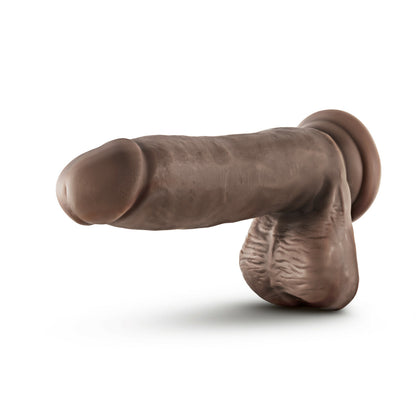 Dr. Skin Glide Self-lubricating Dildo With Balls 7 In. Chocolate