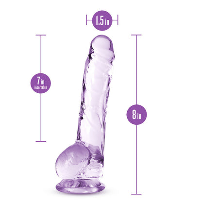 Naturally Yours Crystalline Dildo 8 In. Amethyst