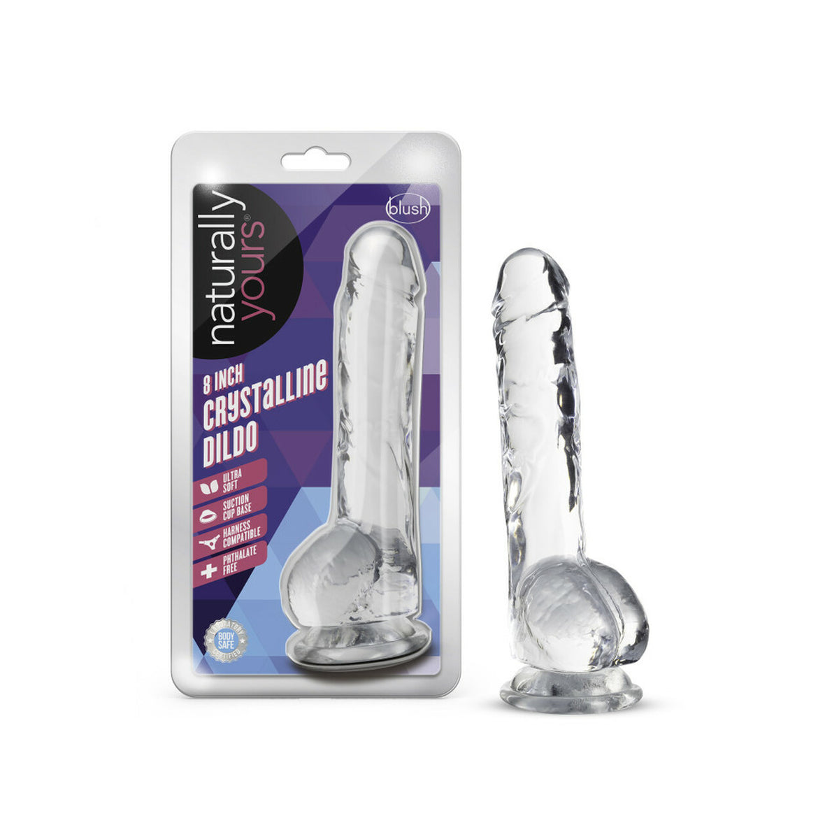 Naturally Yours Crystalline Dildo 8 In. Diamond