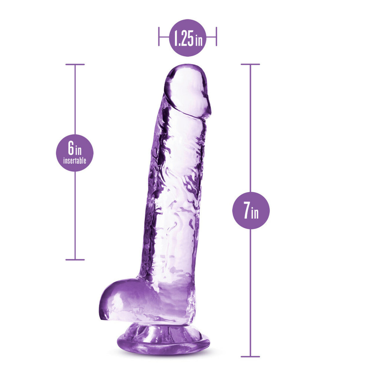Naturally Yours Crystalline Dildo 7 In. Amethyst