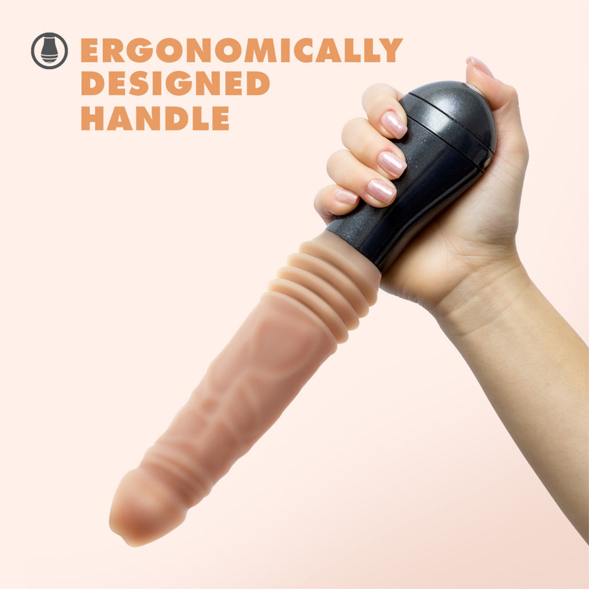 Dr. Skin Silicone Dr. Knight Thrusting Gyrating Vibrating Dildo Beige