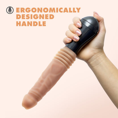 Dr. Skin Silicone Dr. Knight Thrusting Gyrating Vibrating Dildo Beige