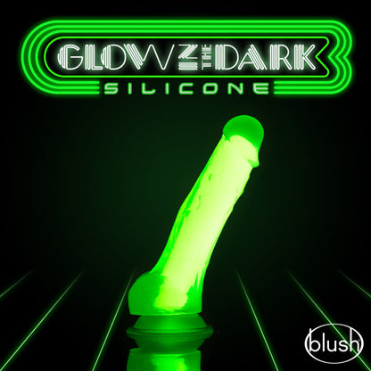 Neo Elite Glow In The Dark Viper 7.5 In Silicone Dual Density Dildo W/ Balls Neon Green