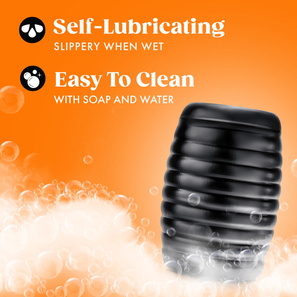 Rize Grasp Self-lubricating Stroker Black