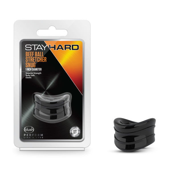 Stay Hard Beef Ball Snug Stretcher 1" Black