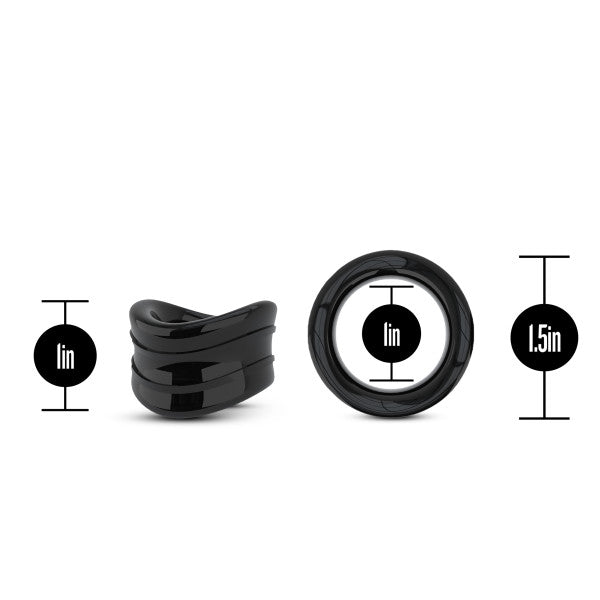 Stay Hard Beef Ball Snug Stretcher 1" Black