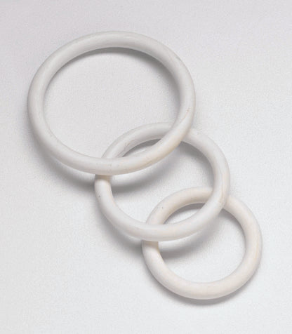Spartacus Nitrile Cock Ring Set - White Pack of 3