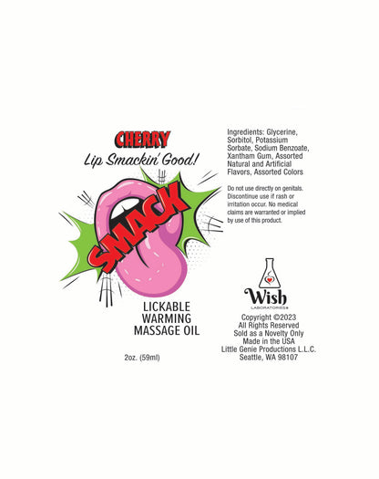 Smack Massage Oil Cherry 2oz