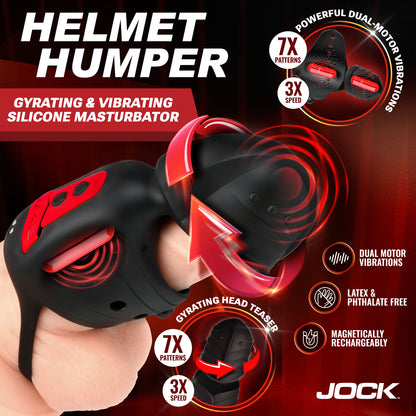 Helmet Humper Gyrating and Vibrating Silicone Masturbator
