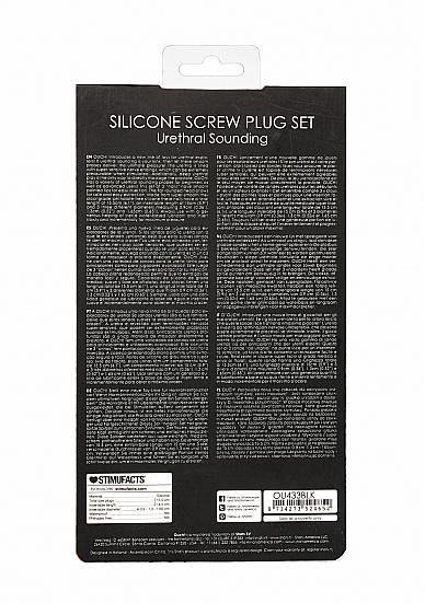 Silicone Screw Plug Set - Urethral Sounding - Black