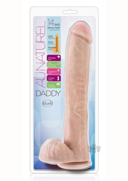 Blush Au Naturel Daddy 14 Sensa Feel Dual Density Dildo - Vanilla