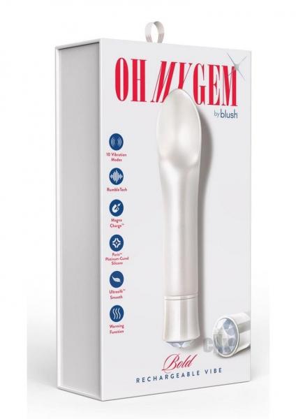 Blush Oh My Gem Bold Rechargeable Warming Silicone Scooped Tongue Vibrator Diamond