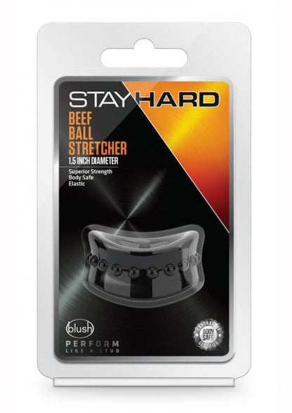 Stay Hard Beef Ball Stretcher Snug X Long 1" Black