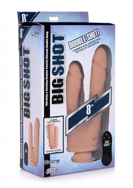 Vibrating and Rotating Remote Control Silicone Double Dildo