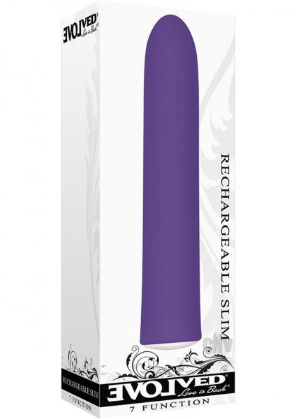 Evolved Rechargeable Slim Vibe 7 Function Waterproof Purple