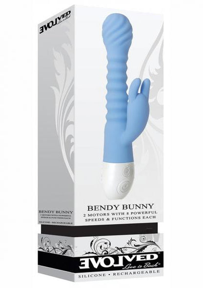 Evolved Bendy Bunny Dual Motors 8 Speeds&functions Ubs Rechargeable Cord Included Silicone Waterproo