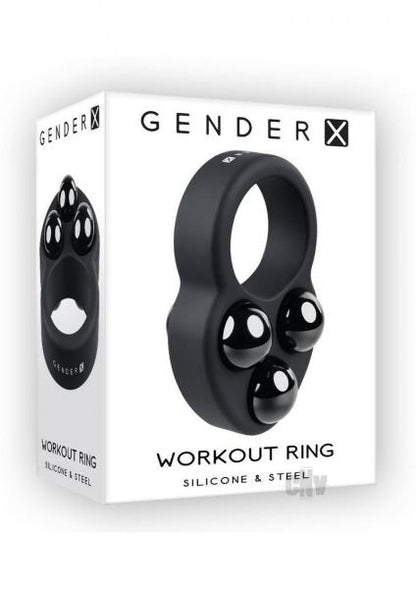 Gender X Workout Ring Weighted Silicone Training Cockring Black