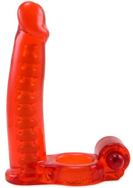 Double Penetrator Cock Ring - Red