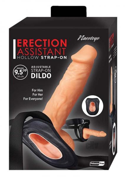 Erection Assistant Hollow Strap-on 9.5 In. White
