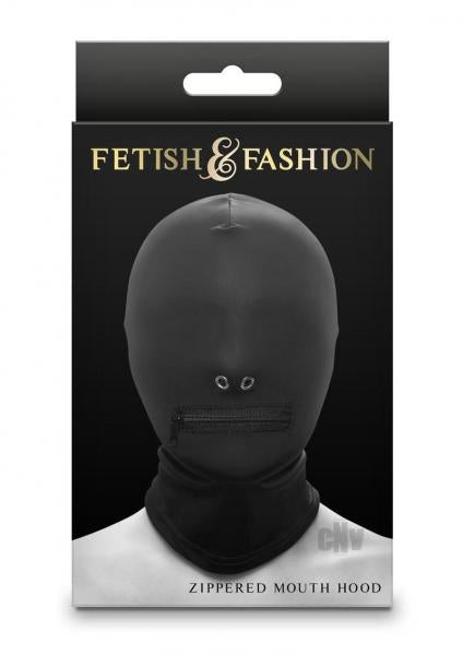 Fetish Fashion Zippered Mouth Hood Blk