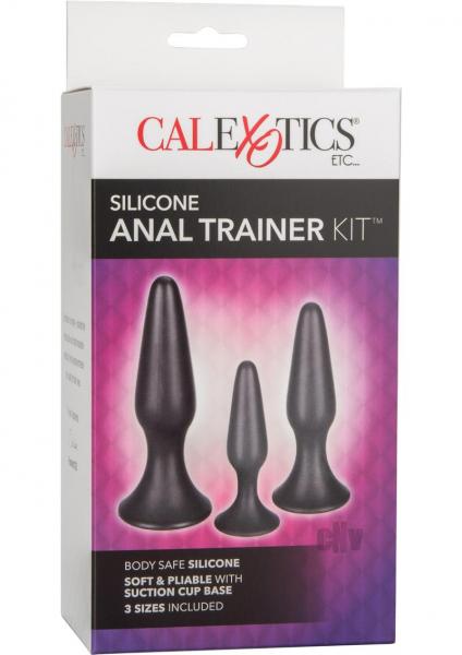 Silicone Anal Trainer Kit Black 3 Piece Set