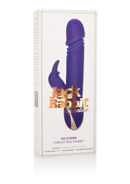 Jack Rabbit Silicone Thrusting Vibrator Purple