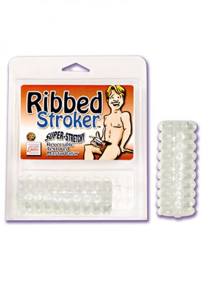 Ribbed Reversible Masturbation Stroker Clear