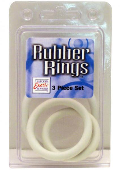 Rubber Cock Ring White 3 Piece