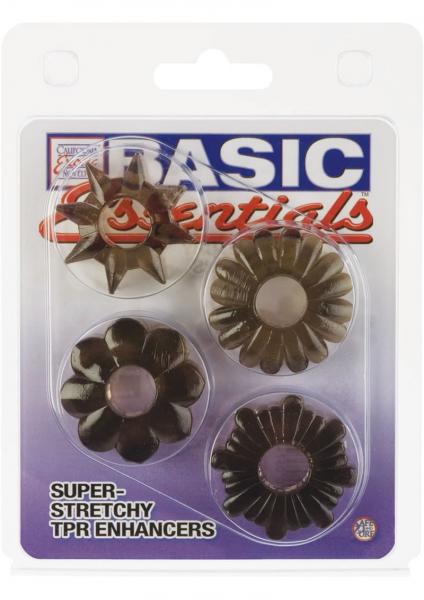 Basic Essentials Rings - Smoke Set of 4