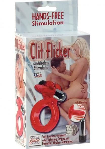 Clit Flicker With Wireless Stimulator - Red