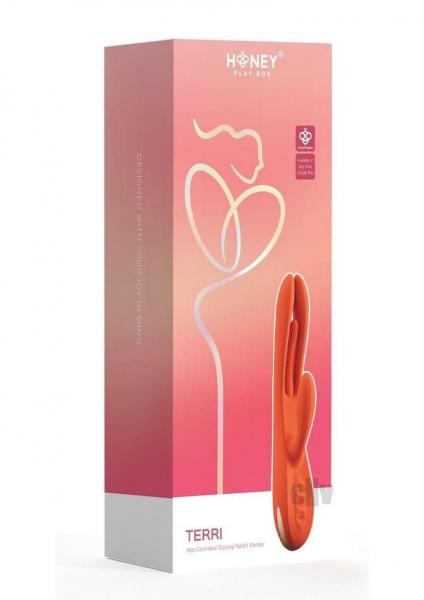 Terri App Controlled Kinky Finger Tapping Rabbit Vibrator - Orange