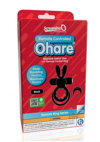 Screaming O Ohare Remote Controlled Vibrating Ring - Black