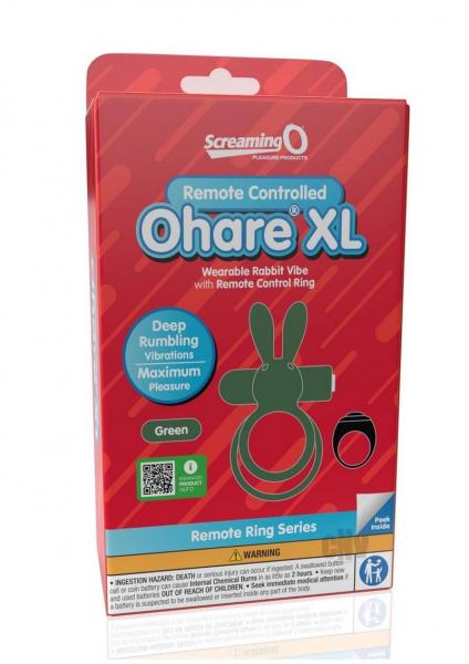 Screaming O Ohare Remote Controlled Vibrating Ring - Xl Green
