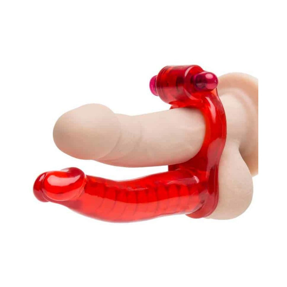 Double Penetrator C Ring W/ Bendable Dildo