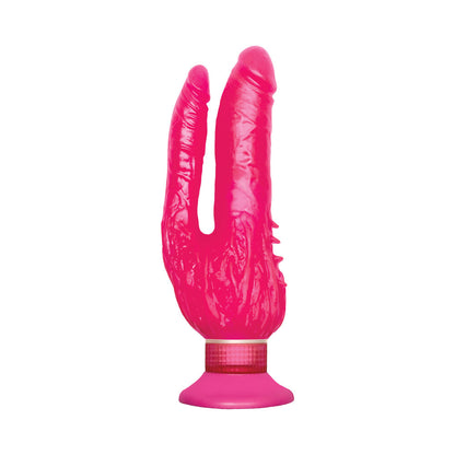Waterproof Wall Bangers Double Penetrator Pink Suction Cup
