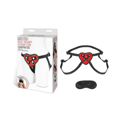 Lux Fetish Red Heart Strap On Harness O/S