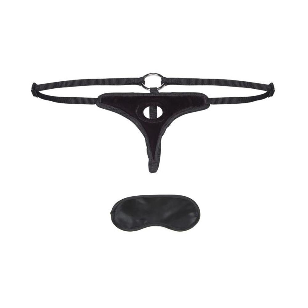 Lux Fetish Black Velvet Bikini Strap On O/S