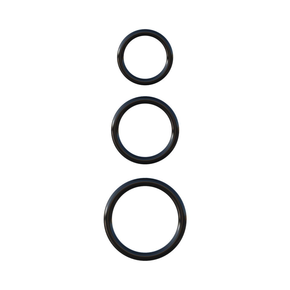 Fantasy C-Ringz Silicone 3 Ring Stamina Set Black