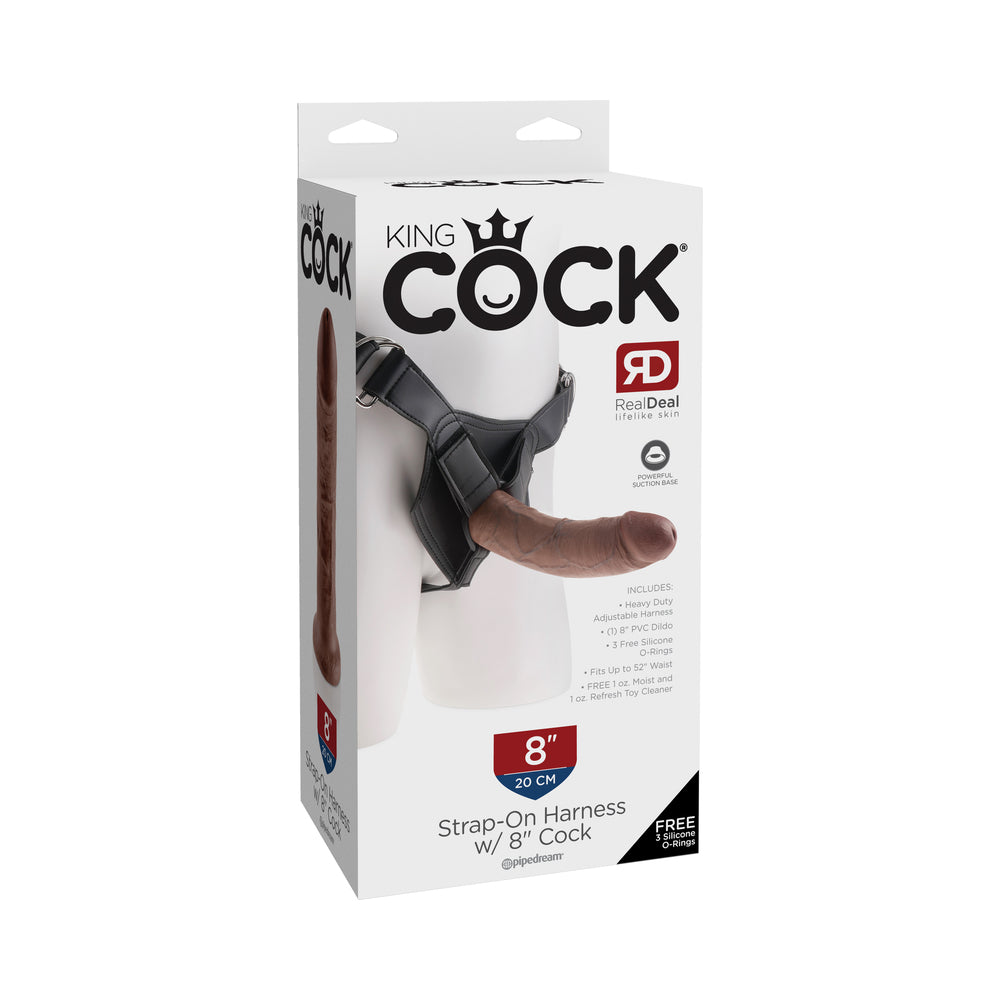 King Cock Strap On Harness 8 inches Dildo