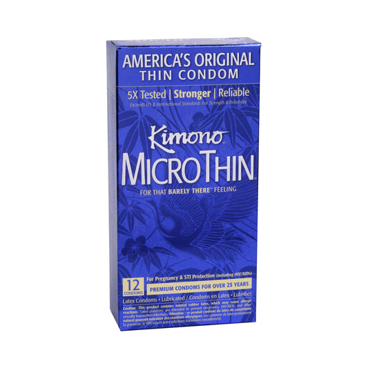 Kimono Micro Thin Lubricated Latex Condoms 12 Pack