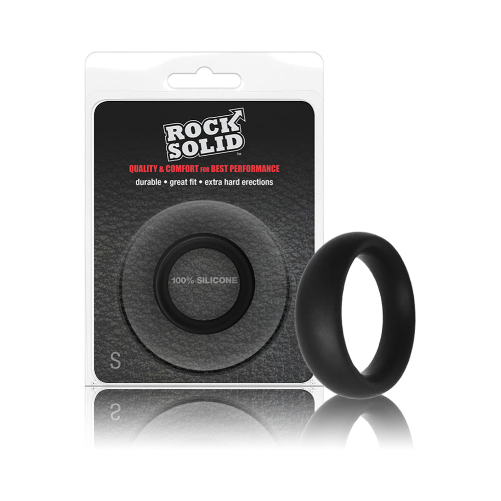 Rock Solid Silicone Black C Ring, Small (1 3/4in) In A Clamshell