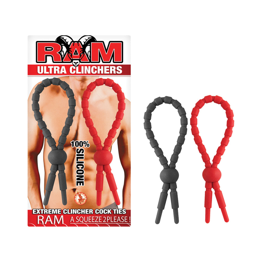 Ram Ultra Clinchers Cock Ties 2 Pack Red, Black