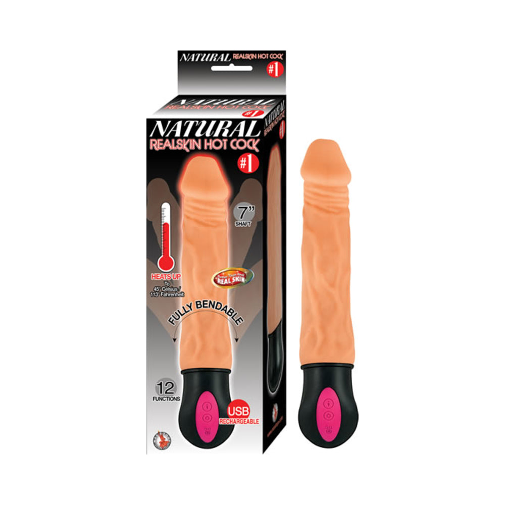 Natural Realskin Hot Cock #1 7 inches Dildo Beige