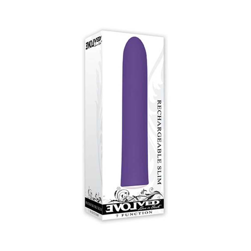 Evolved Rechargeable Slim Vibe 7 Function Waterproof Purple