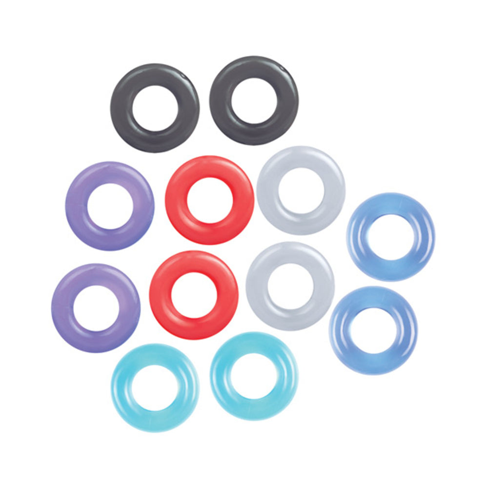 The 9's, Baller's Dozen, 12-piece TPE Cock Ring Set
