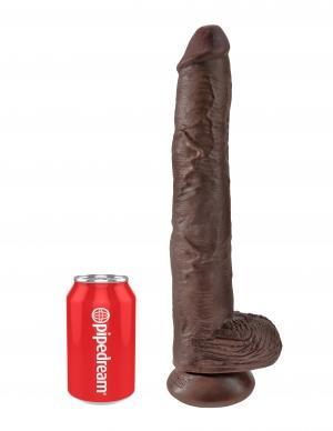 King Cock 14 Cock With Balls - Brown