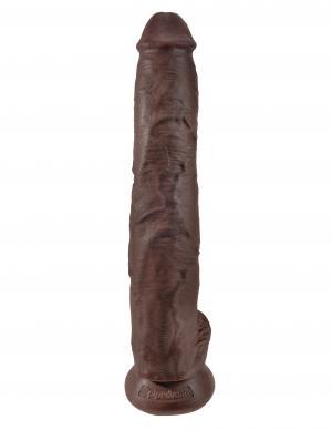 King Cock 14 Cock With Balls - Brown