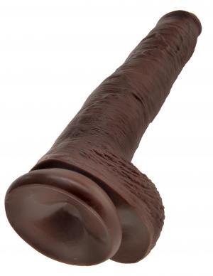 King Cock 14 Cock With Balls - Brown