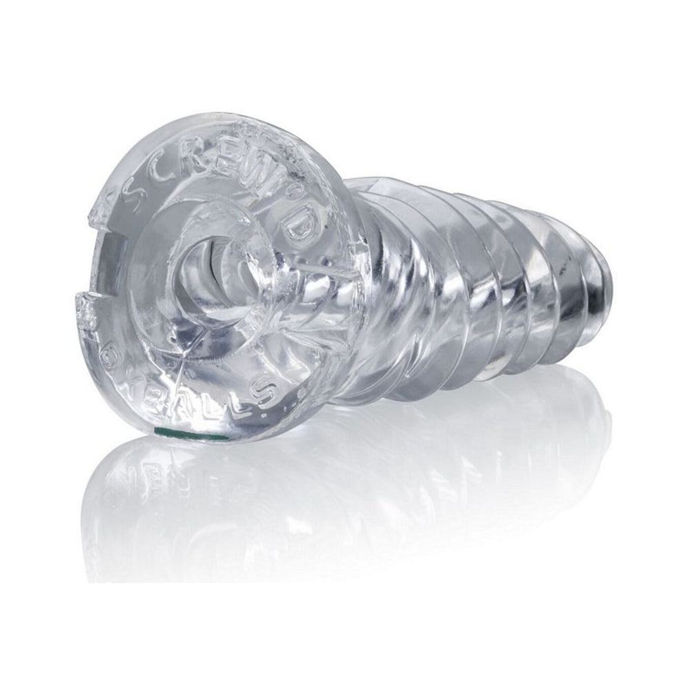 Oxballs Screw'd, Super Squish Corkscrew Jackoff Toy, Clear