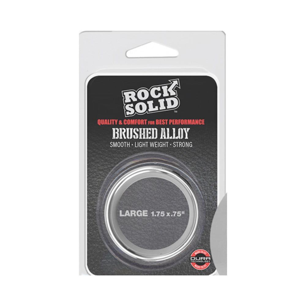 Rock Solid Brushed Alloy Large (1.75in X .75in) Silver